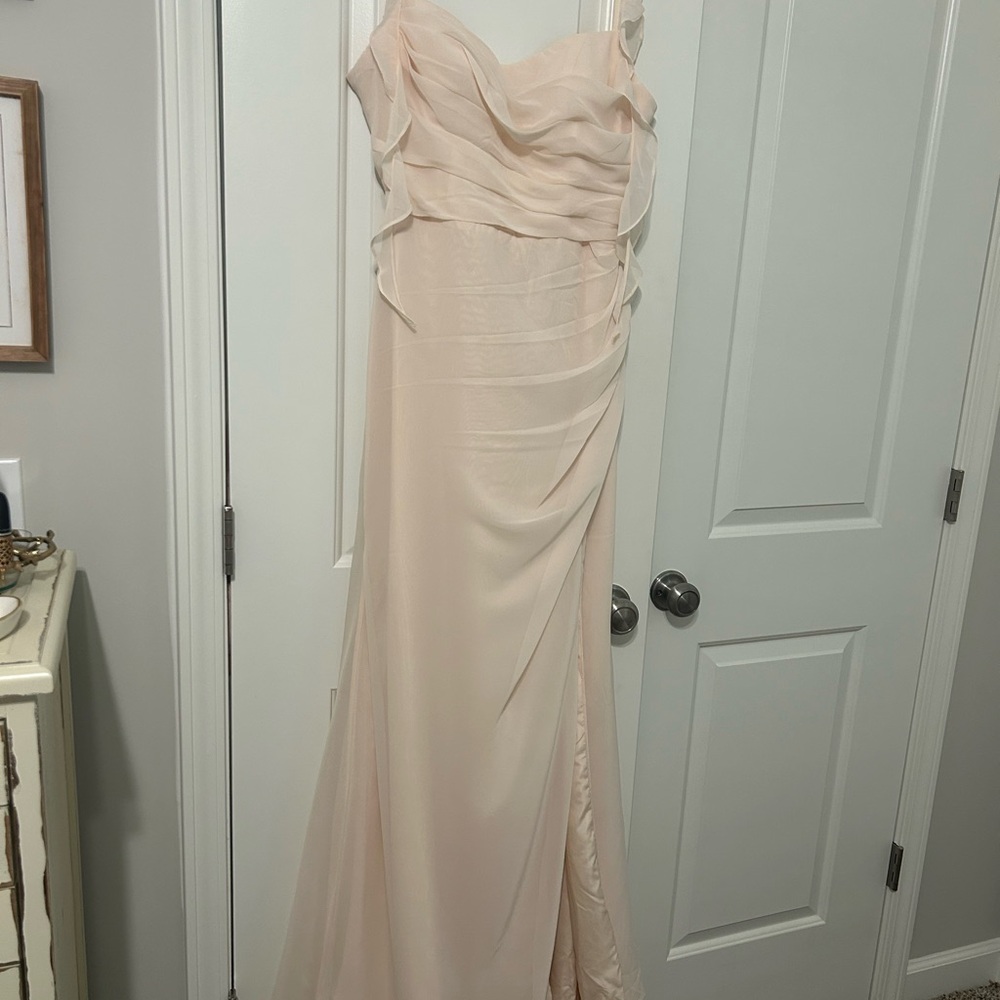 Azazie x Barbie Sweetheart Pleated Ruffle Chiffon Mermaid Dress - Picture 4 of 13